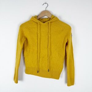 Authentic Moncler Wool-Cashmere Knit Hoodie - Mustard Yellow FAIR, READ